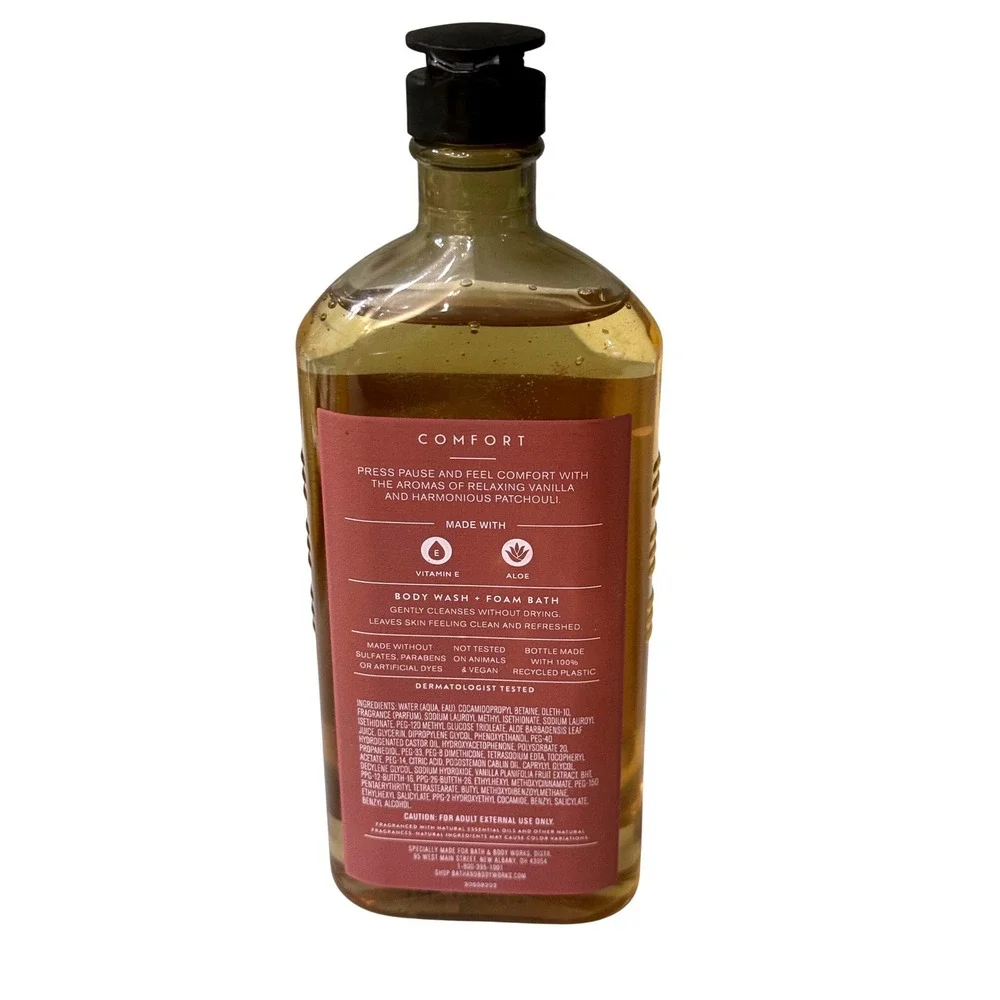 Bath & Body Works Aromatherapy COMFORT Vanilla Patchouli Body Wash Foam Bath